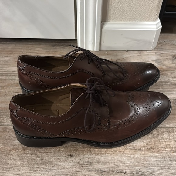 Apt. 9 Men Wingtip Brown Leather Dress Shoes Size 10.5 - Picture 5 of 7